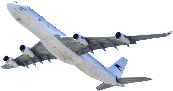 Самолет спереди без фона