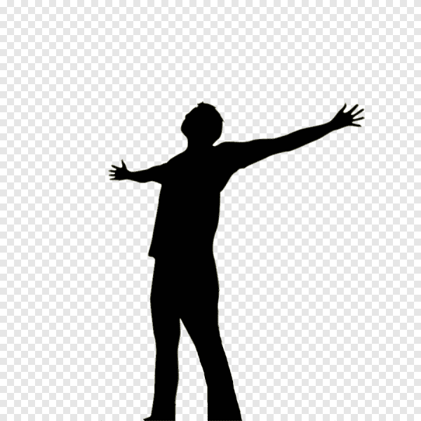 Силуэт человека с раскинутыми руками