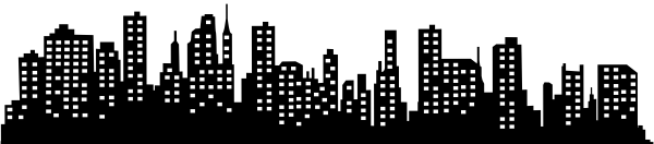 Силуэт города черно-белый