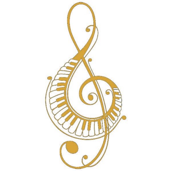 Скрипичный ключ на прозрачном фоне