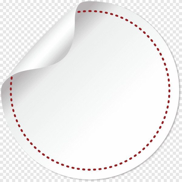 Белый круглый стикер