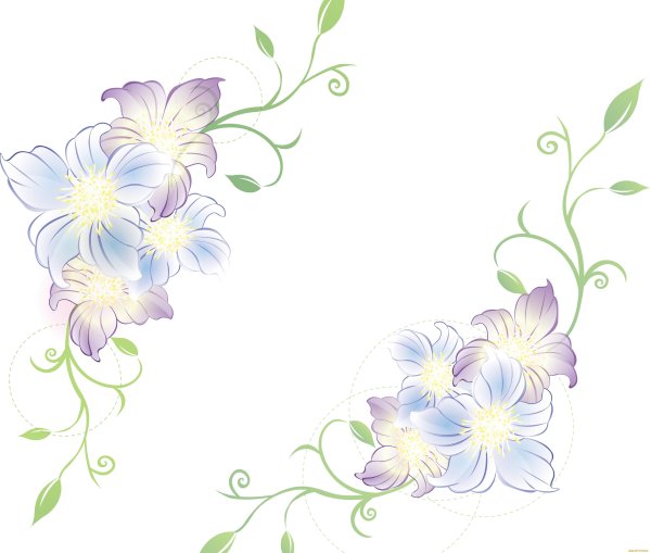 Цветочный узор на прозрачном фоне