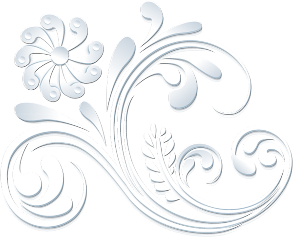 Белый орнамент на прозрачном фоне