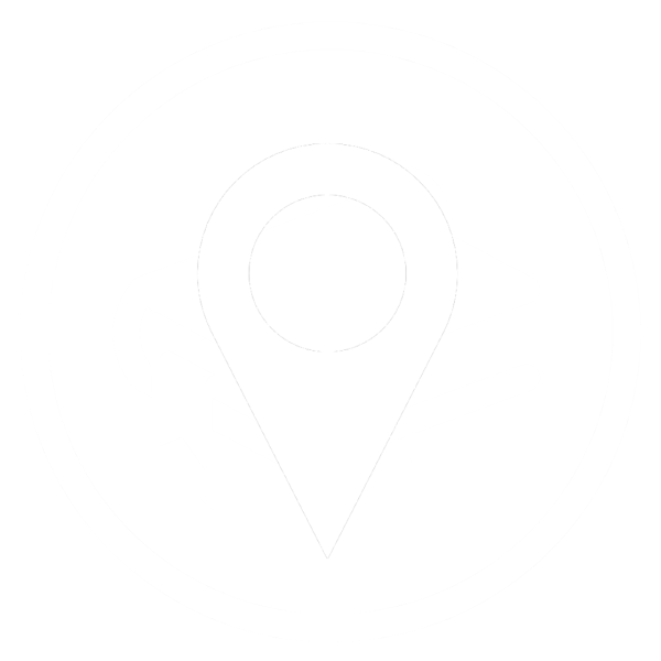 Значок геолокации белый на прозрачном фоне