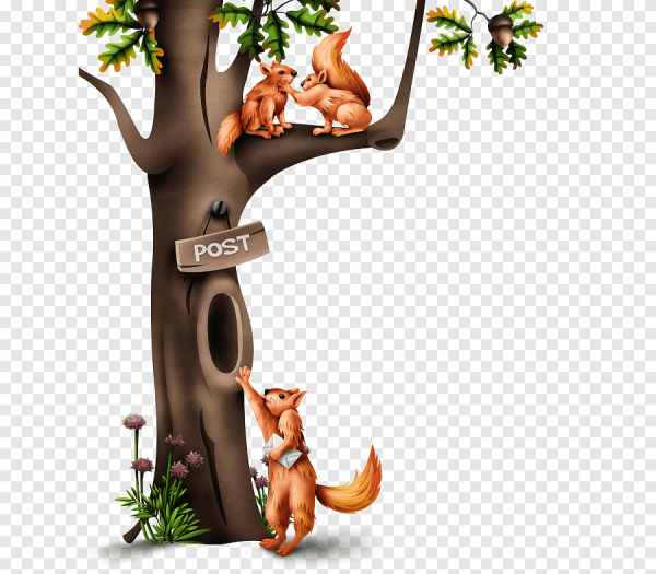 Дерево с дуплом на прозрачном фоне