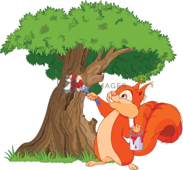 Белочка в дупле рисунок