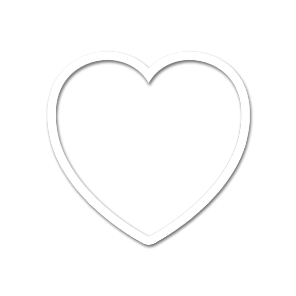 Сердце белый контур