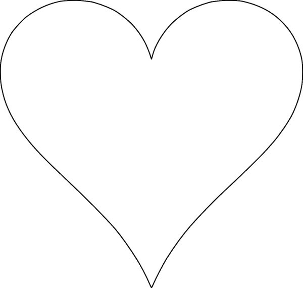 Трафарет сердца для вырезания из бумаги