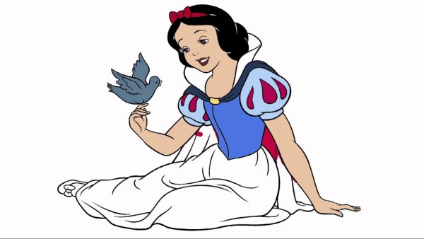 Белоснежка на белом фоне