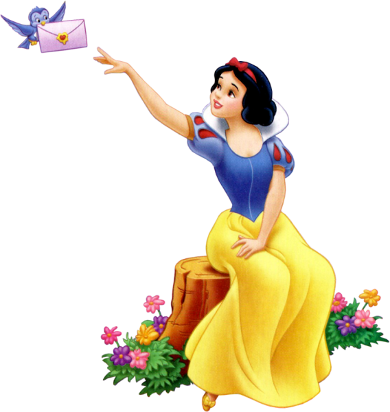 Белоснежка на белом фоне