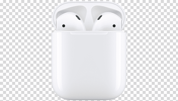 Наушники Apple AIRPODS 2 на белом фоне
