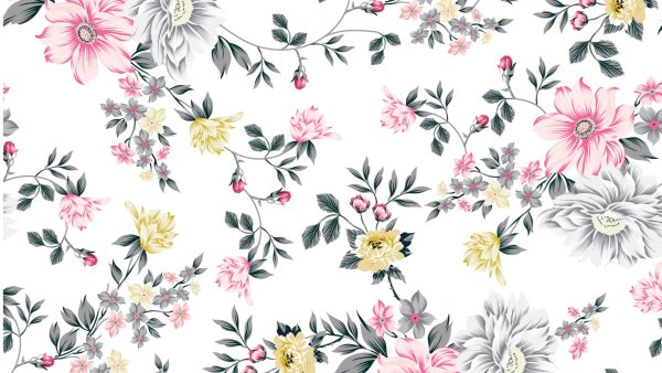 Цветочный принт на белом фоне