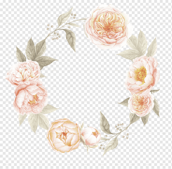 Персиковые цветы акварель