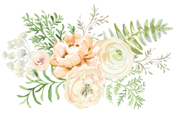 Бежевые цветы на белом фоне