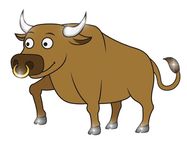 Бык на белом фоне