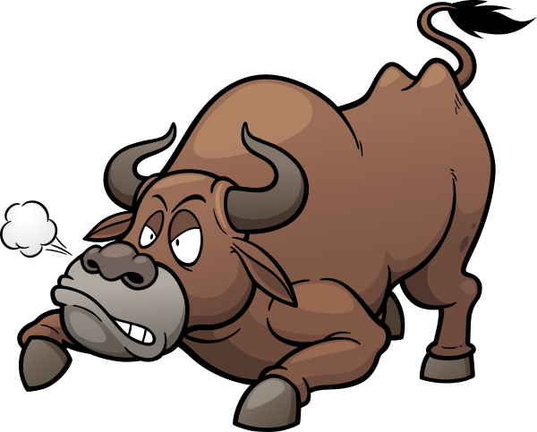 Бык на белом фоне для детей