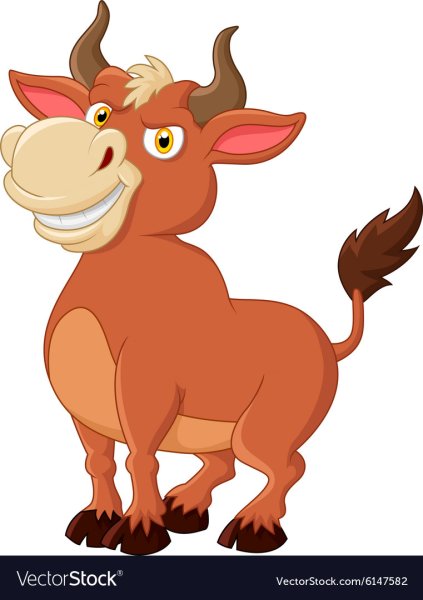 Бык на белом фоне