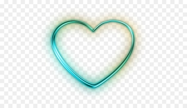 Неоновые сердечки на прозрачном фоне