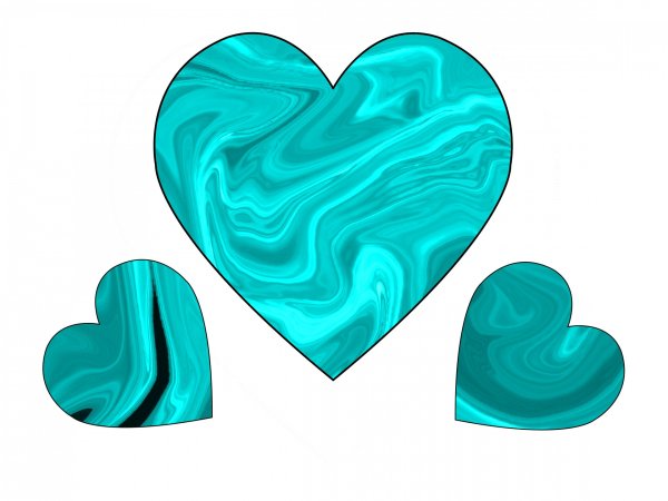Голубое сердце на белом фоне