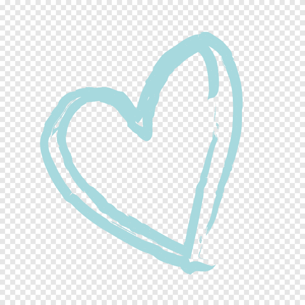 Голубое сердечко на белом фоне