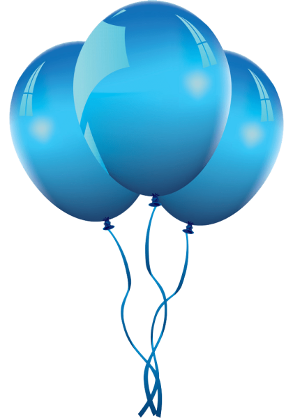 Голубые шарики на прозрачном фоне