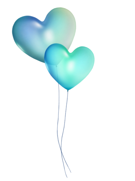 Шарики сердечки на прозрачном фоне