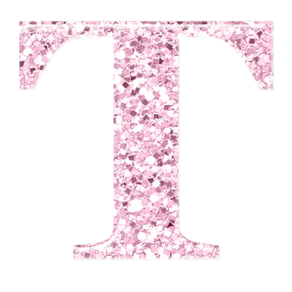 Буква с розовая с блестками
