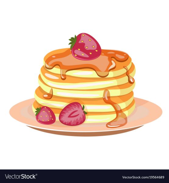 Тарелка с блинами на прозрачном фоне