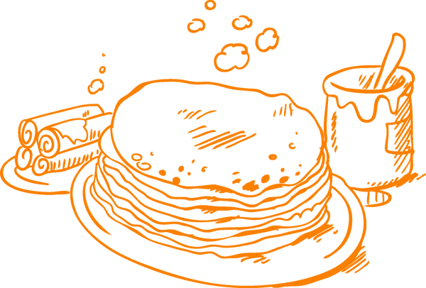 Блины на прозрачном фоне