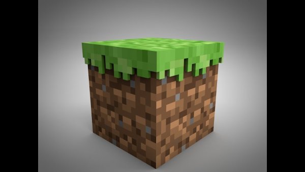 Блок травы майнкрафт 3д