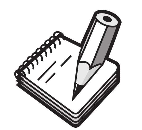 Блокнот и ручка на белом фоне