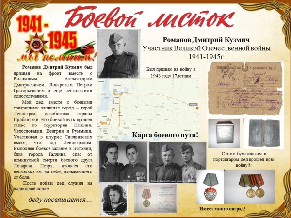 Боевой листок дети войны