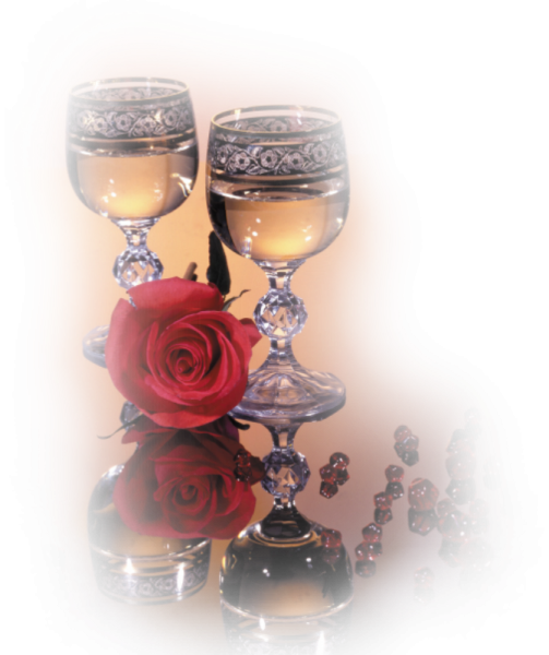 Фужер с цветами,без фона,прозрачный