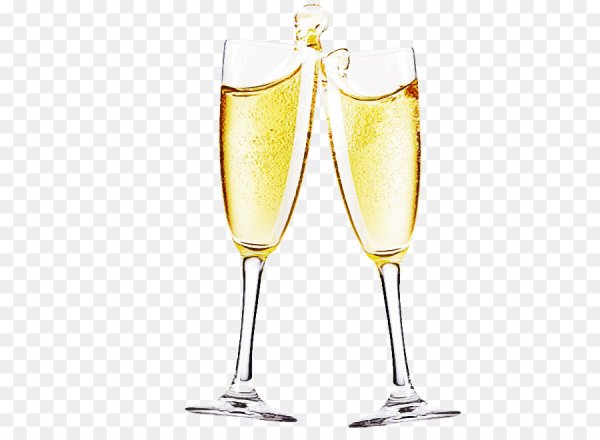 Фужер с шампанским на прозрачном фоне