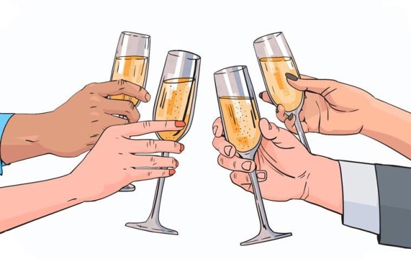 Чокаются бокалами