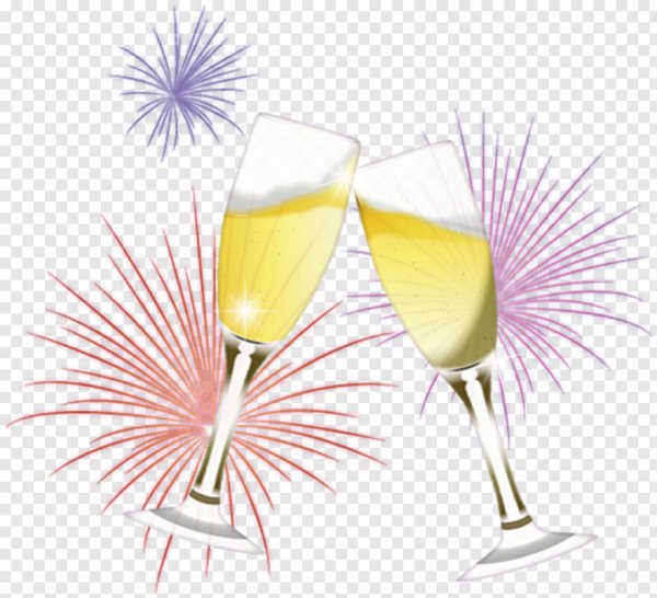 Бокалы с шампанским на прозрачном фоне