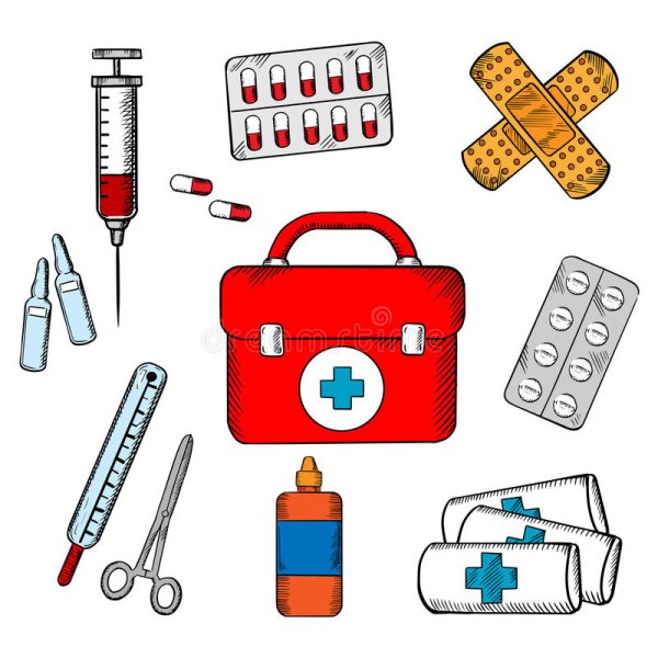 Медицинские принадлежности мультяшные