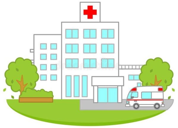 Больница на белом фоне