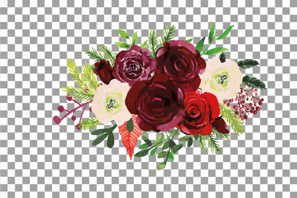 Бордовые цветы на белом фоне