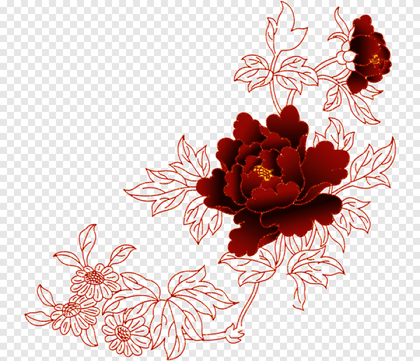 Цветы бордовые векторные