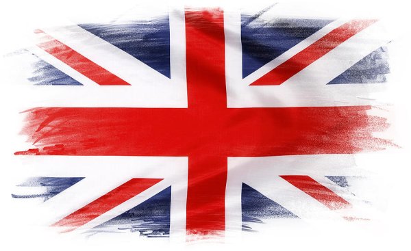 Британский флаг на белом фоне