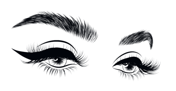 Ресницы на белом фоне