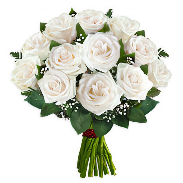 Белый букет на прозрачном фоне