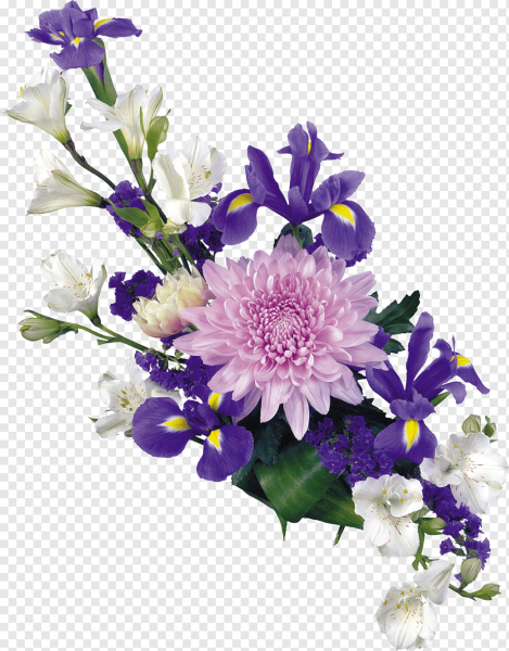 Цветочные композиции на прозрачном фоне