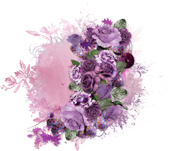 Сиреневые цветочные элементы