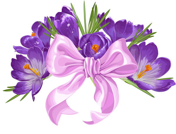 Сиреневые цветы на прозрачном фоне