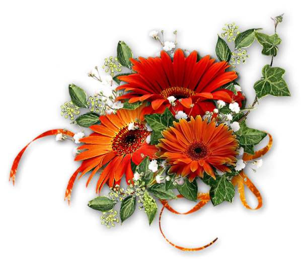 Уголки из цветов с герберами