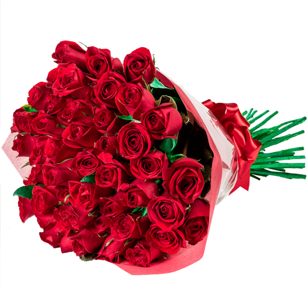 Охапка красных роз
