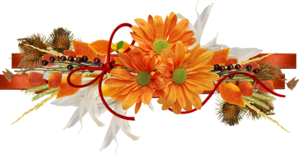 Осенний букет на прозрачном фоне