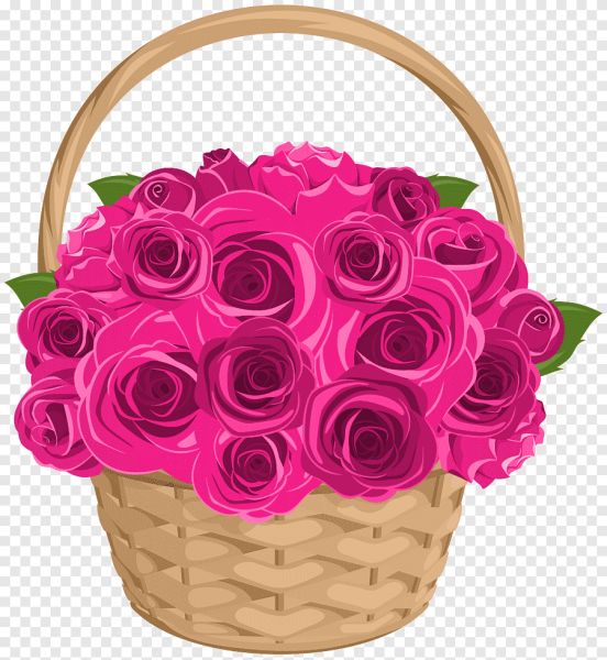 Ребенок с корзиной цветов